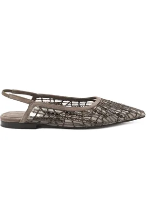 Brunello Cucinelli Beaded ballerina pumps