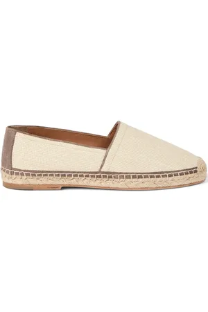 Brunello Cucinelli Suede-trim raffia espadrilles