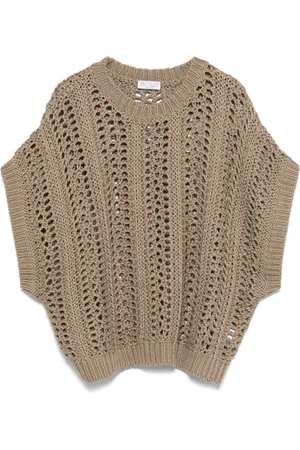 Brunello Cucinelli Ribbed-net cotton vest