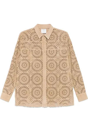 ELEVENTY Perforated-pattern shirt