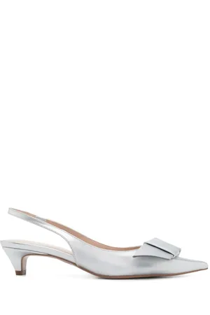Twin-Set 40mm bow-detail slingback pumps