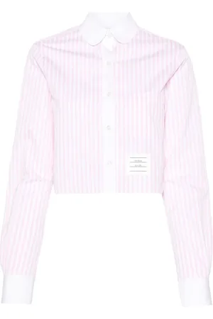 Thom Browne Striped cotton cropped shirt