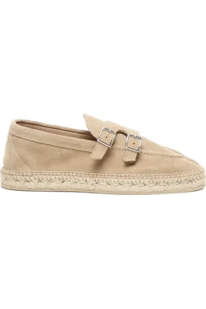 ELEVENTY Buckle-strap suede espadrilles