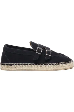 ELEVENTY Buckle-strap suede espadrilles