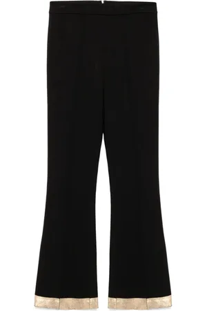 Cynthia Rowley Gold-hem flared trousers