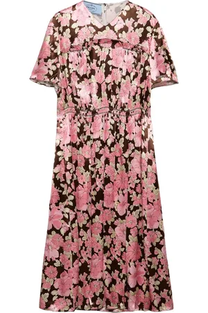 Prada Embroidered satin dress