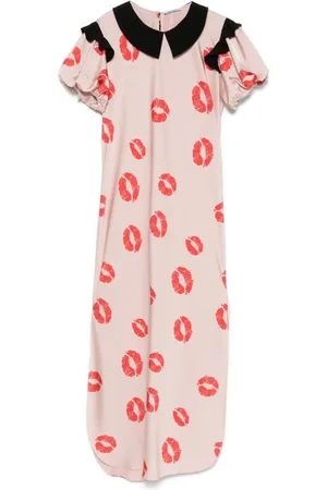 Parlor Kiss-print midi dress