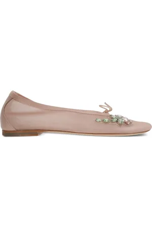 Simone Rocha Rhinestone-appliqu?? mesh ballet flats