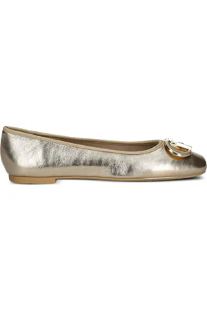 Liu Jo Metallic-effect leather ballerina shoes