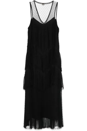 Twin-Set Pleated tulle midi dress