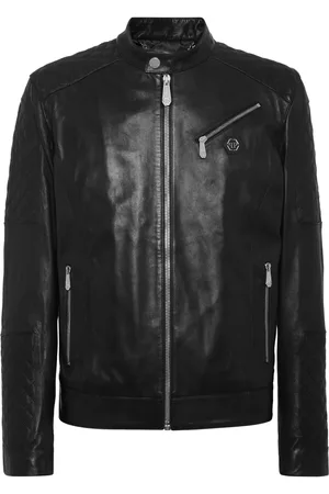 Philipp Plein Padded leather bomber jacket