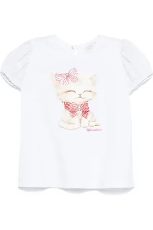 MONNALISA Cat-print T-shirt