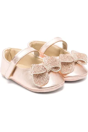 Babywalker Crystal-bow ballet flats