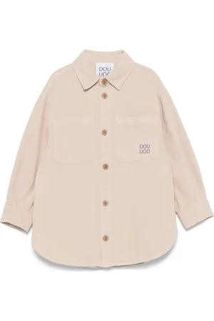 DOUUOD KIDS Logo-patch shirt