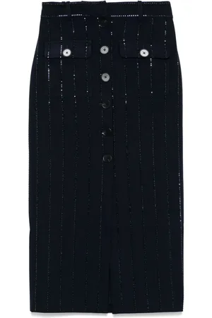 Self-Portrait Rhinestone-embellished midi skirt