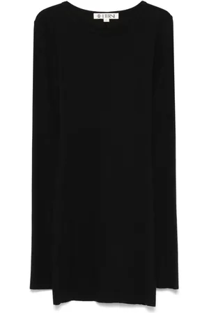 ÉTERNE Long-sleeve crew-neck mini dress