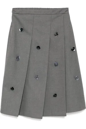 B+AB Embellished pleated midi skirt