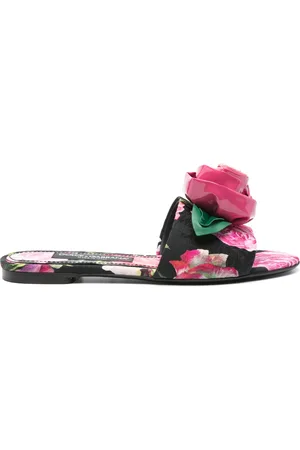 Dolce & Gabbana Floral-print slides