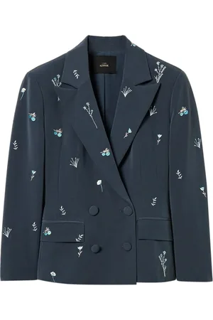 Twin-Set Floral-embroidered blazer