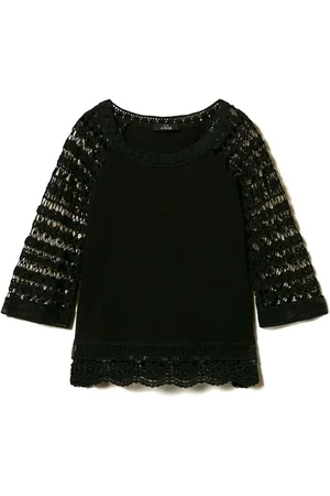 Twin-Set Macram??-detail blouse