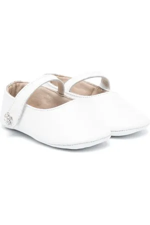 Babywalker Rhinestone-embellished leather ballerinas