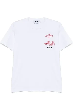 Msgm Logo-embroidered T-shirt