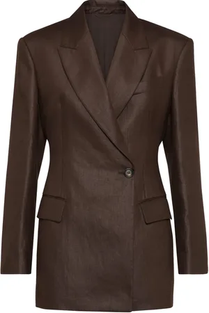 Brunello Cucinelli Double-breasted twill blazer
