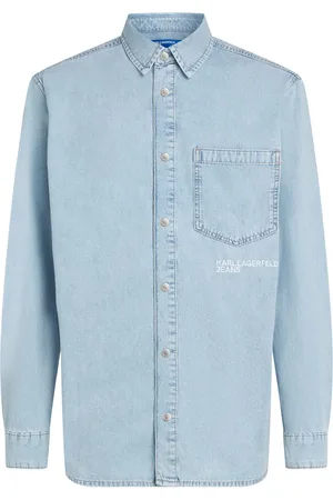 Karl Lagerfeld Logo-embroidered denim overshirt