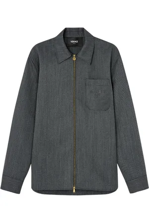 VERSACE Logo-embroidered blouson jacket