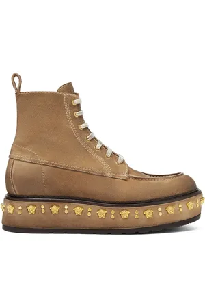 VERSACE Studded stack boots