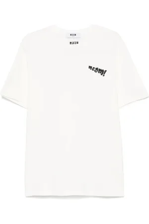 Msgm Logo-embroidered T-shirt
