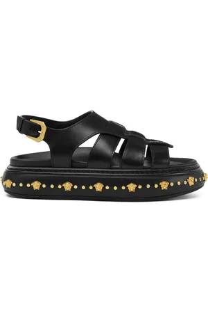VERSACE Studded stack sandals