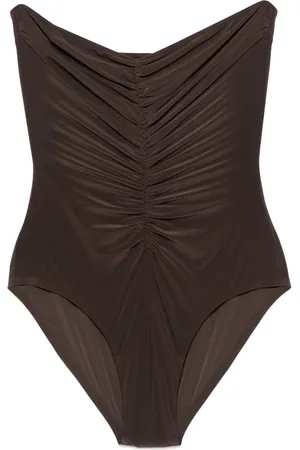 Norma Kamali Strapless shirred swimsuit