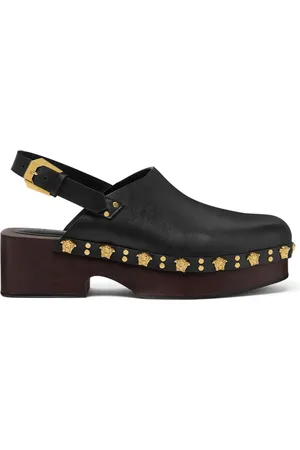 VERSACE Studded stack clogs