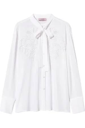 Twin-Set Embroidered georgette blouse