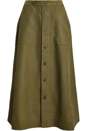 Ralph Lauren A-line hemp midi skirt