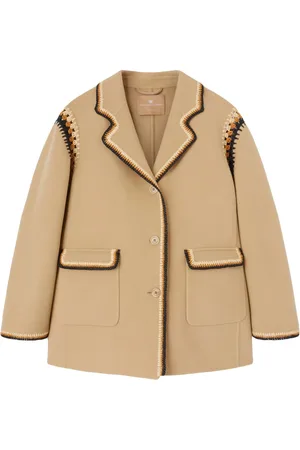 ERMANNO SCERVINO Rafia-profiles double-wool jacket