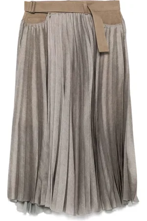 SACAI Denim-panels midi skirt