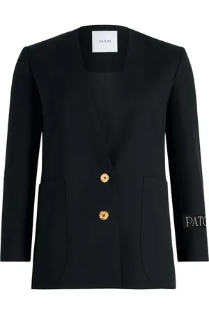Patou Collarless twill jacket