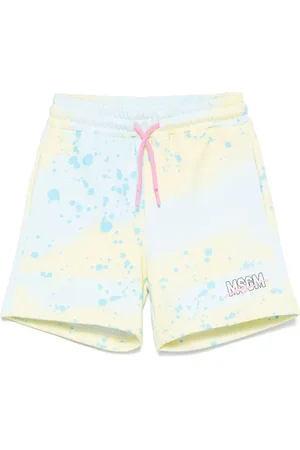 Msgm Spray-paint effect shorts