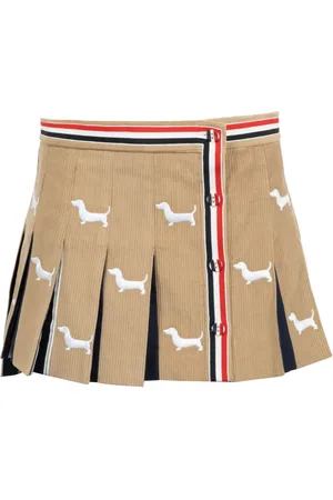 Thom Browne Hector-embroidery corduroy mini skirt