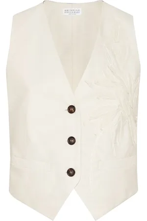Brunello Cucinelli Flora-appliqu?? waistcoat