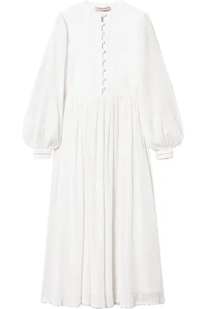 Twin-Set Plumetis linen maxi dress