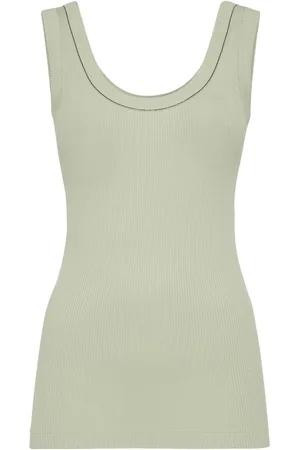 Brunello Cucinelli Ribbed jersey tank top