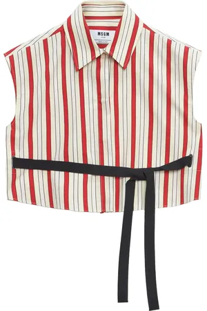 Msgm Striped cropped shirt