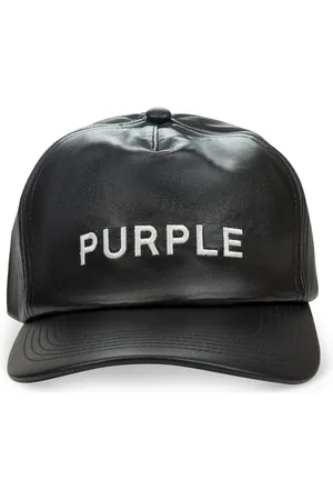Purple Brand Logo-embroidered " " cap