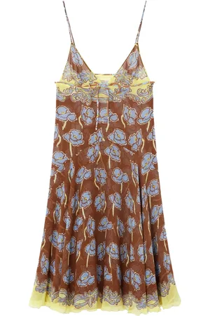 VERSACE Poppies foulard midi dress