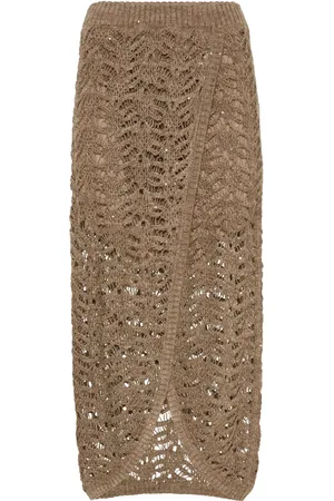 Brunello Cucinelli Lace-patterned skirt