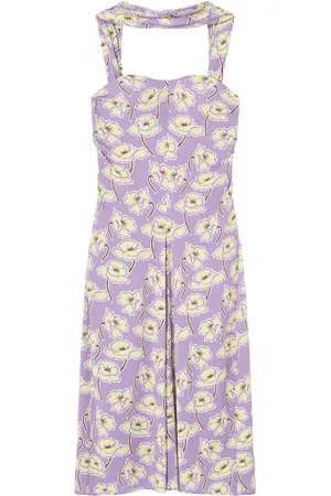 VERSACE Poppies draped midi dress