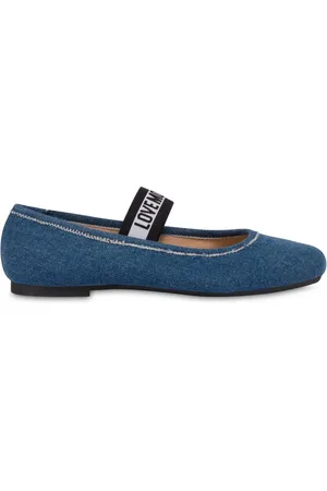 Moschino Logo-strap ballet flats